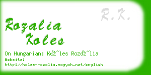 rozalia koles business card